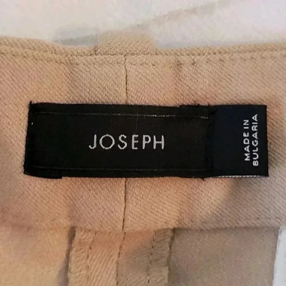 $435 Joseph High-Rise Slim Gabardine Trouser Pants in Tan Women’s Sz 4 U…